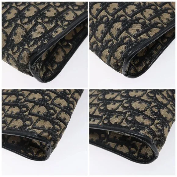 Christian Dior Trotter Canvas Shoulder Bag Navy Gold Auth 141525 - Picture 14 of 16